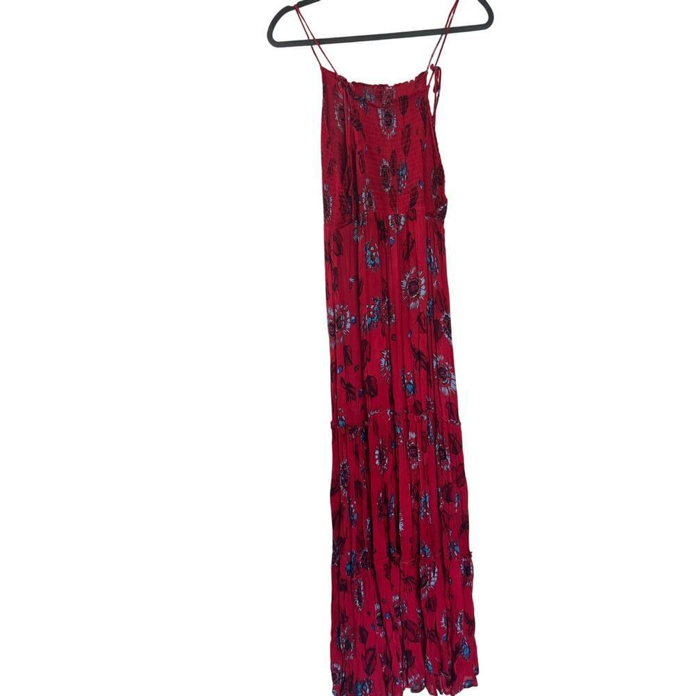 Intimately Free People Womens Red Floral Floor Length Dress Size Large - Picture 3 of 6
